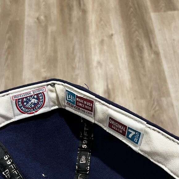 Vtg 90s Salt Lake Stingers New Era Fitted Hat 7 5/8 Blue 100% Wool MiLB Baseball - Picture 2 of 4